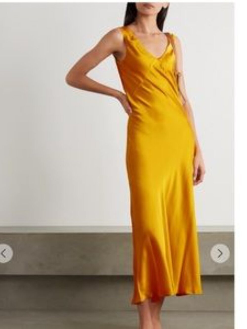 NWT Asceno 100% Silk Slip Maxi Bordeaux Dress in Mimosa Yellow Sz S Luxury Event